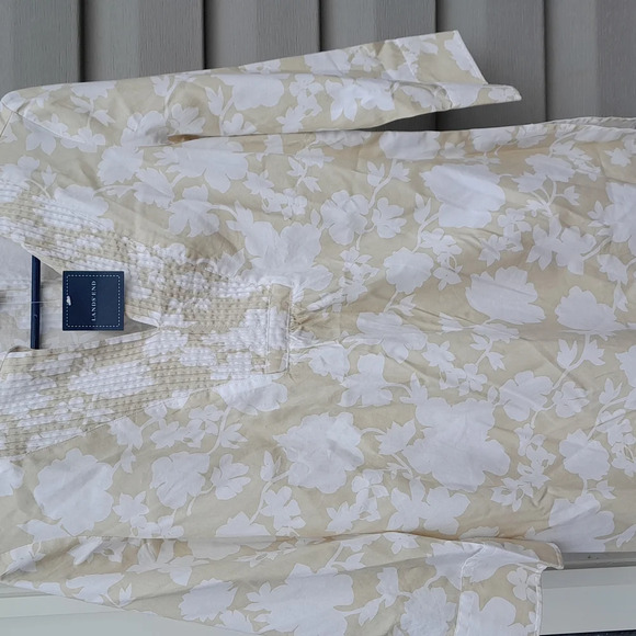 NWT Lands' End Womens XS/P Cream Floral Women's Blouse Top - Picture 3 of 7